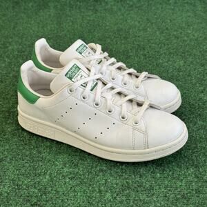 Adidas Stan Smith Sneakers Womens Sz US 5 Core White Green Tennis Shoes M20605